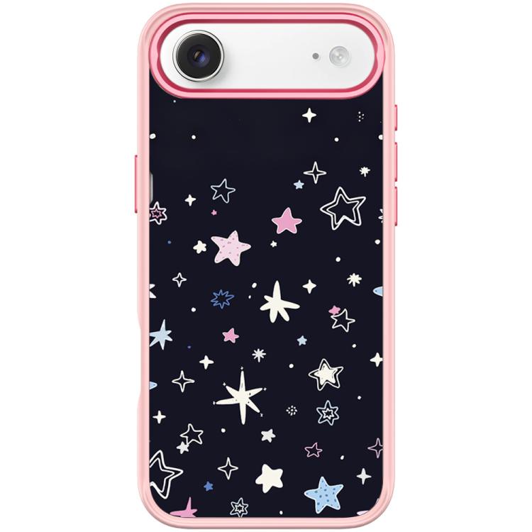For iPhone Air Black Background Colorful Stars Pattern Magnetic Phone Case