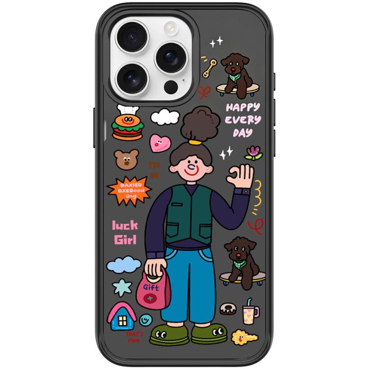 For iPhone 15 Pro Max American Girl Pattern Magnetic Phone Case