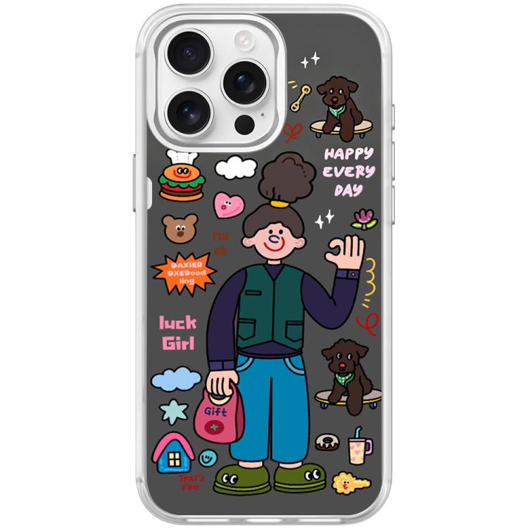 For iPhone 15 Pro Max American Girl Pattern Magnetic Phone Case