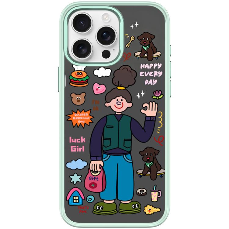 For iPhone 15 Pro Max American Girl Pattern Magnetic Phone Case