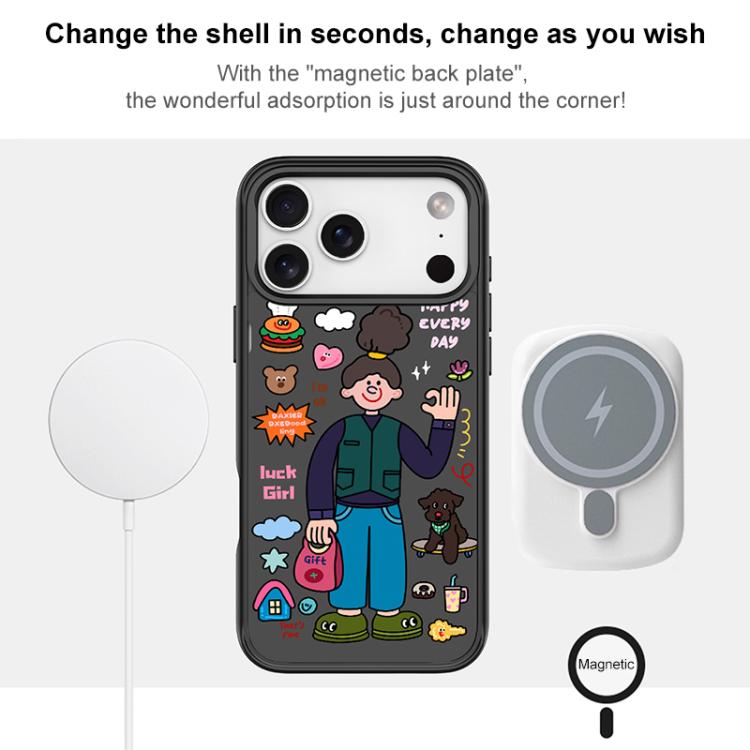 For iPhone 16 Plus American Girl Pattern Magnetic Phone Case