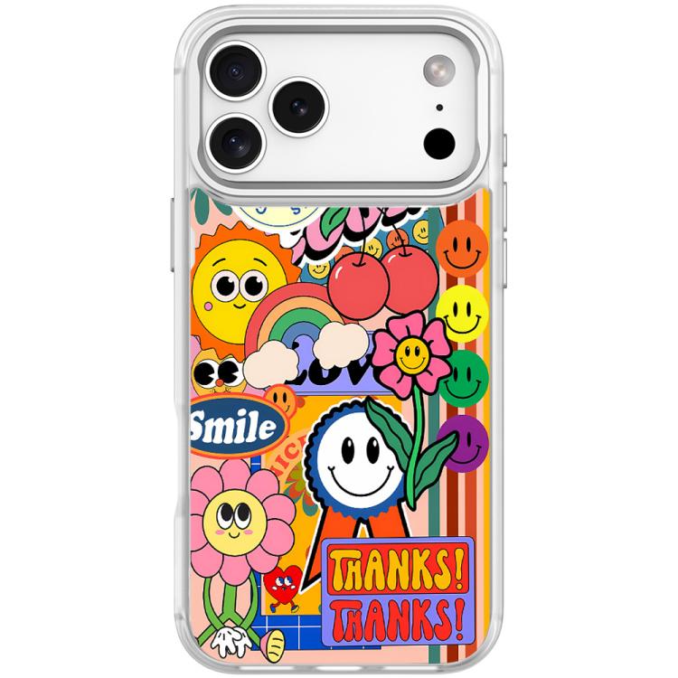For iPhone 17 Pro Thanks Sunflower Pattern Magnetic Phone Case