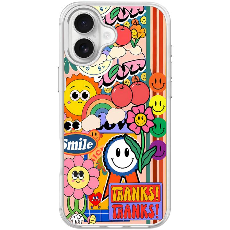 For iPhone 17 Thanks Sunflower Pattern Magnetic Phone Case