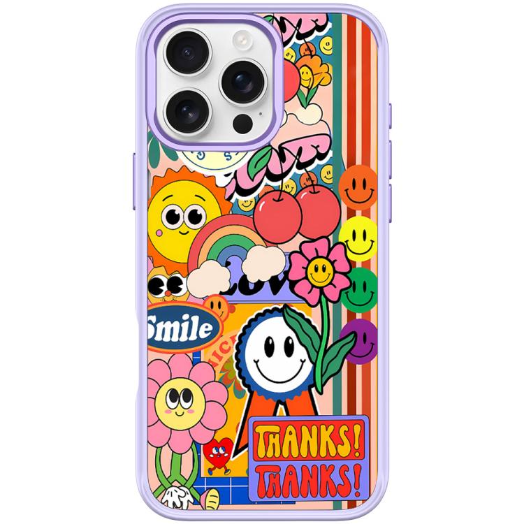 For iPhone 16 Pro Thanks Sunflower Pattern Magnetic Phone Case