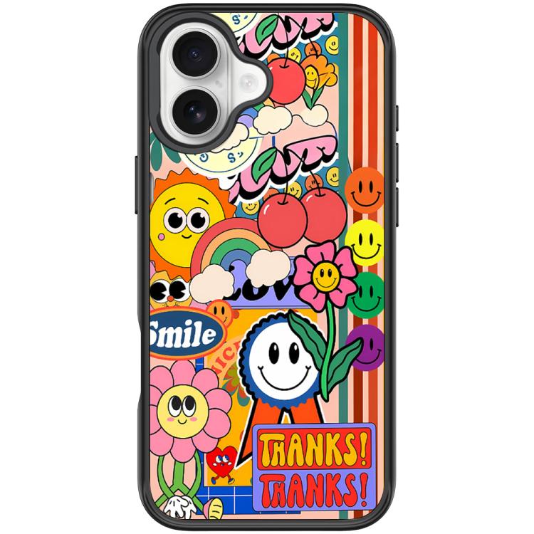 For iPhone 16 Thanks Sunflower Pattern Magnetic Phone Case