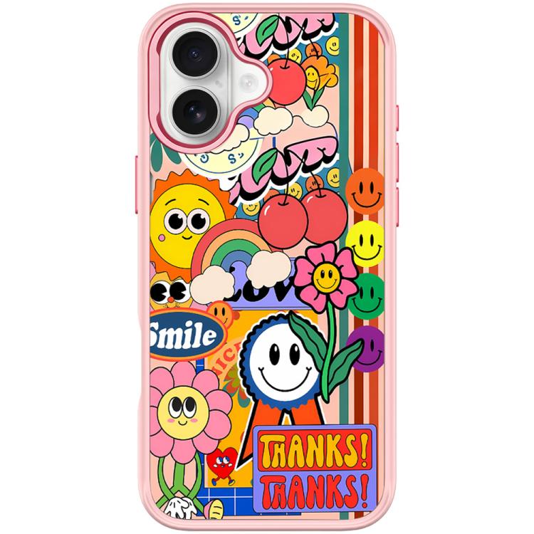 For iPhone 16 Thanks Sunflower Pattern Magnetic Phone Case