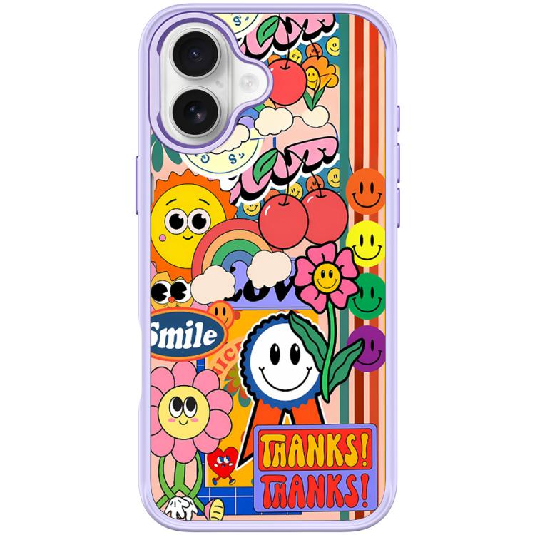 For iPhone 16 Thanks Sunflower Pattern Magnetic Phone Case