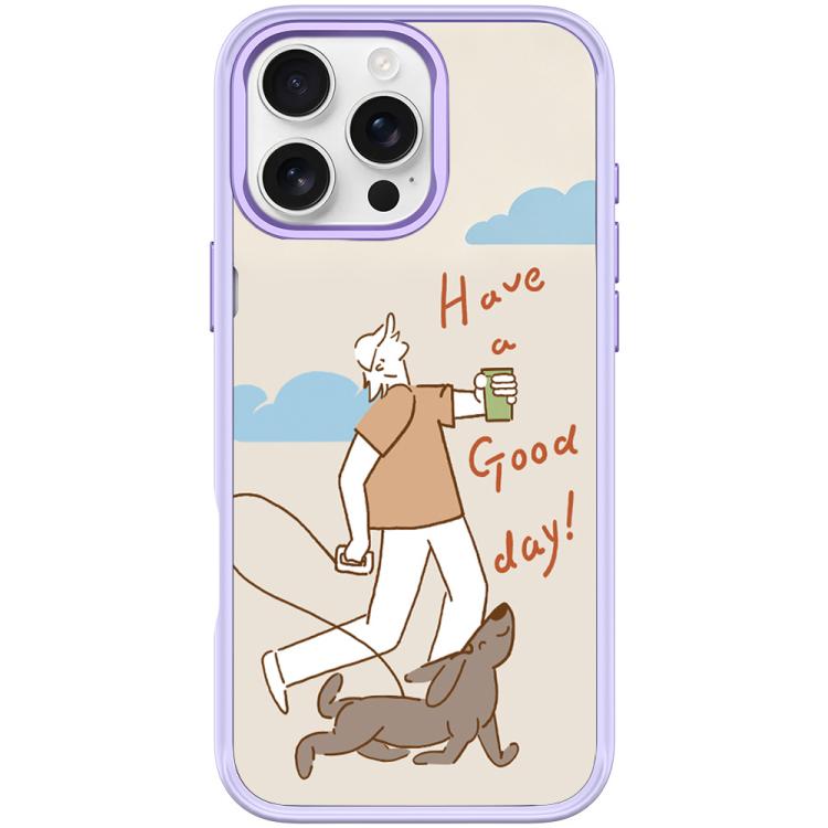 For iPhone 16 Pro Walking Dog Pattern Magnetic Phone Case