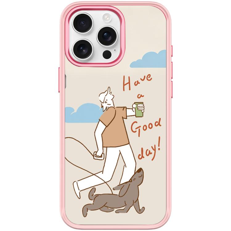 For iPhone 15 Pro Max Walking Dog Pattern Magnetic Phone Case