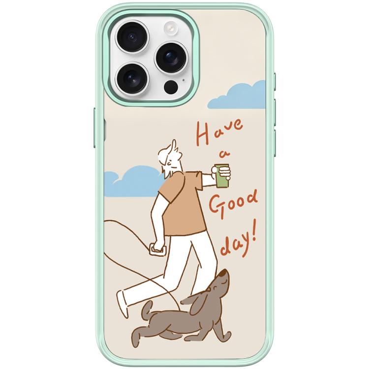 For iPhone 15 Pro Max Walking Dog Pattern Magnetic Phone Case