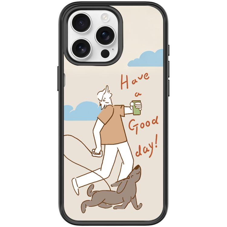 For iPhone 15 Pro Walking Dog Pattern Magnetic Phone Case