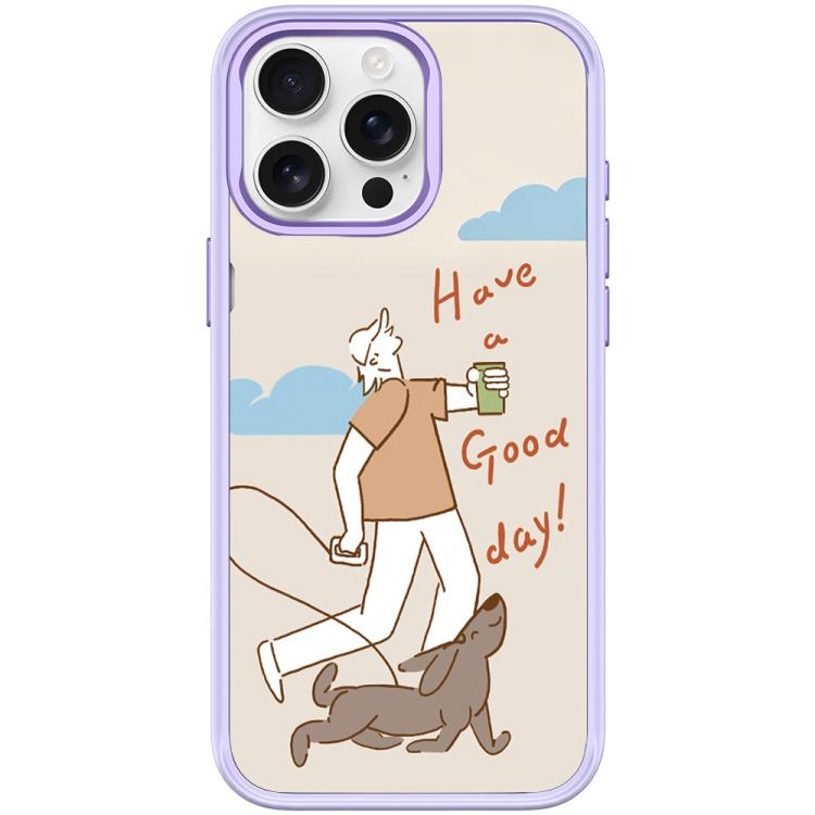 For iPhone 15 Pro Walking Dog Pattern Magnetic Phone Case