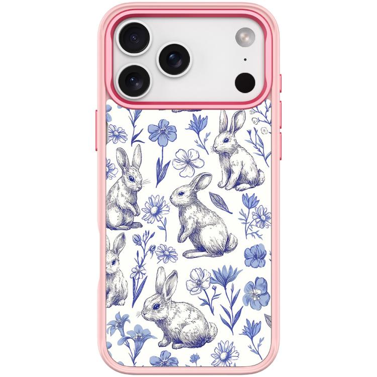 For iPhone 17 Pro Max Adorable Sketch Rabbit Pattern Magnetic Phone Case