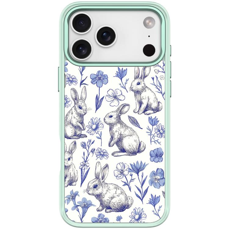 For iPhone 17 Pro Adorable Sketch Rabbit Pattern Magnetic Phone Case