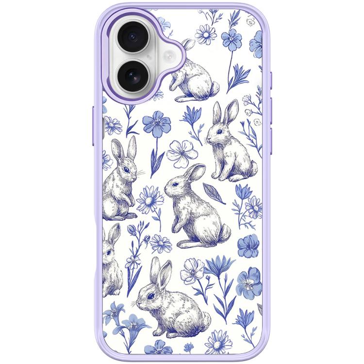 For iPhone 17 Adorable Sketch Rabbit Pattern Magnetic Phone Case