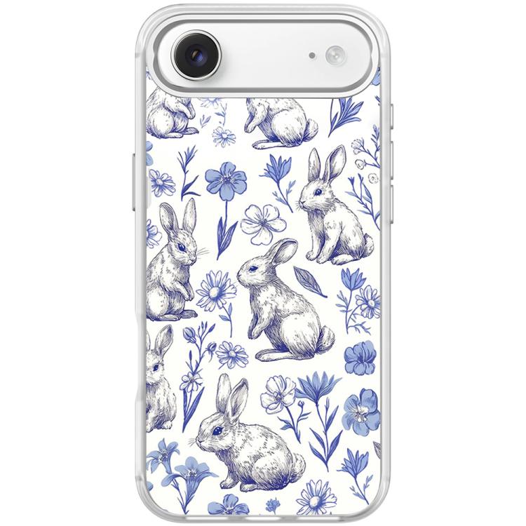 For iPhone Air Adorable Sketch Rabbit Pattern Magnetic Phone Case