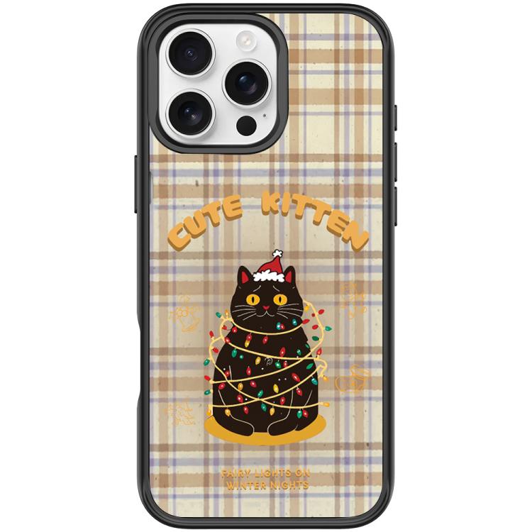 For iPhone 16 Pro Christmas Cat Pattern Magnetic Phone Case