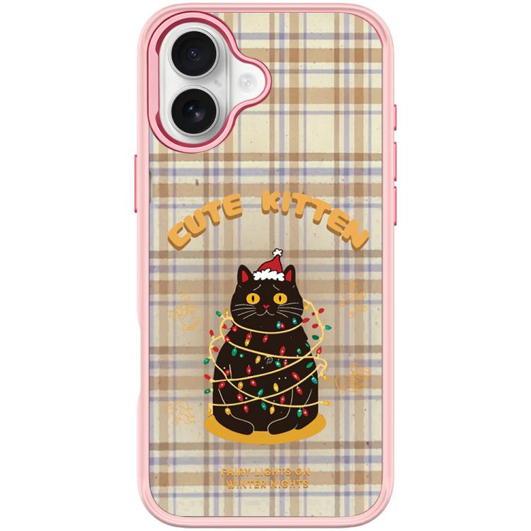 For iPhone 16 Plus Christmas Cat Pattern Magnetic Phone Case