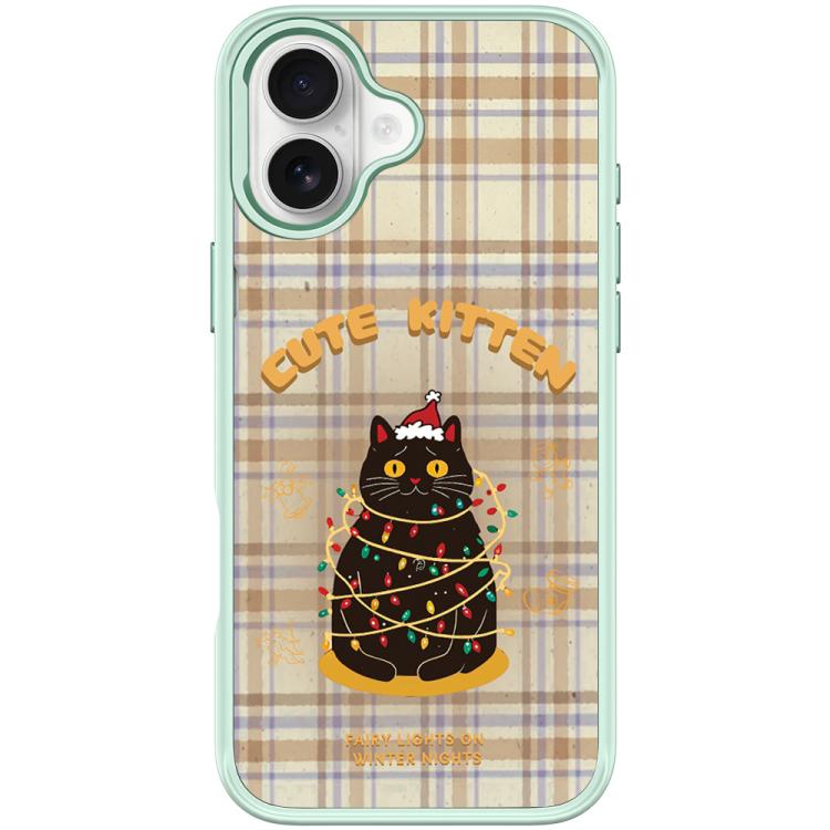For iPhone 16 Plus Christmas Cat Pattern Magnetic Phone Case