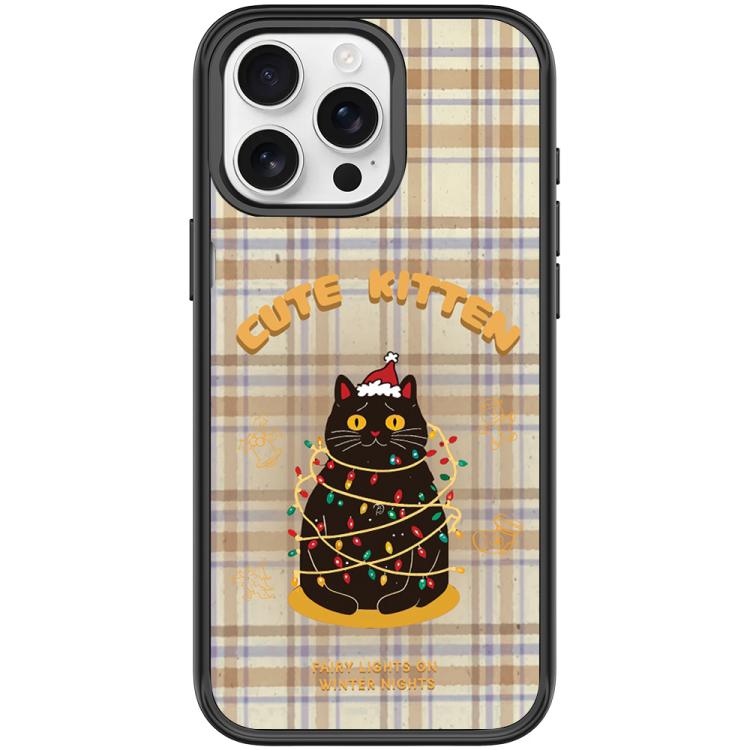 For iPhone 15 Pro Max Christmas Cat Pattern Magnetic Phone Case
