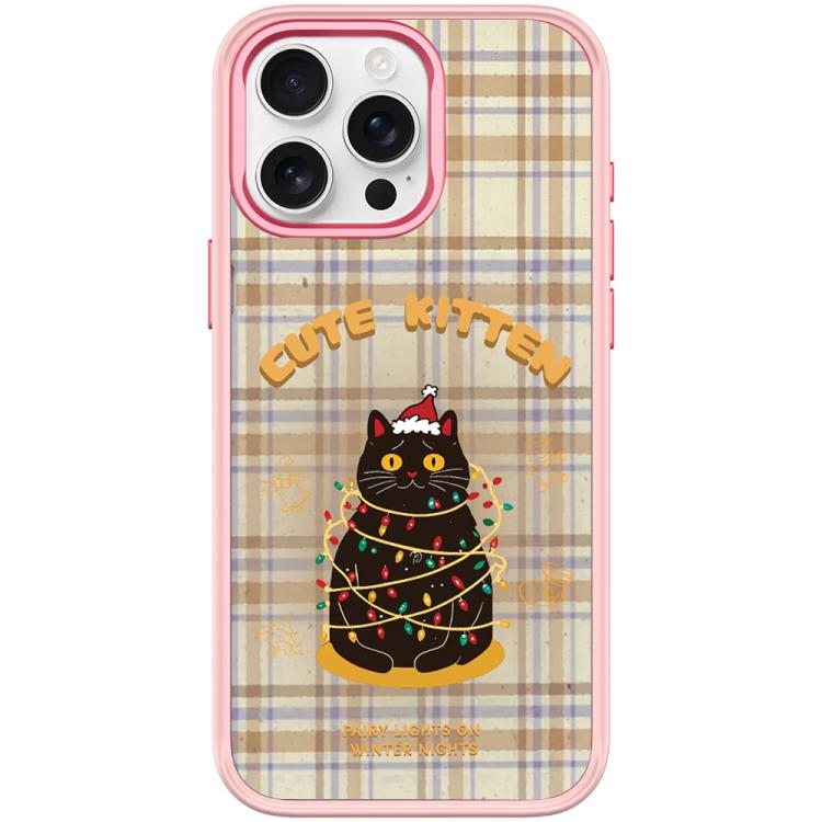 For iPhone 15 Pro Christmas Cat Pattern Magnetic Phone Case