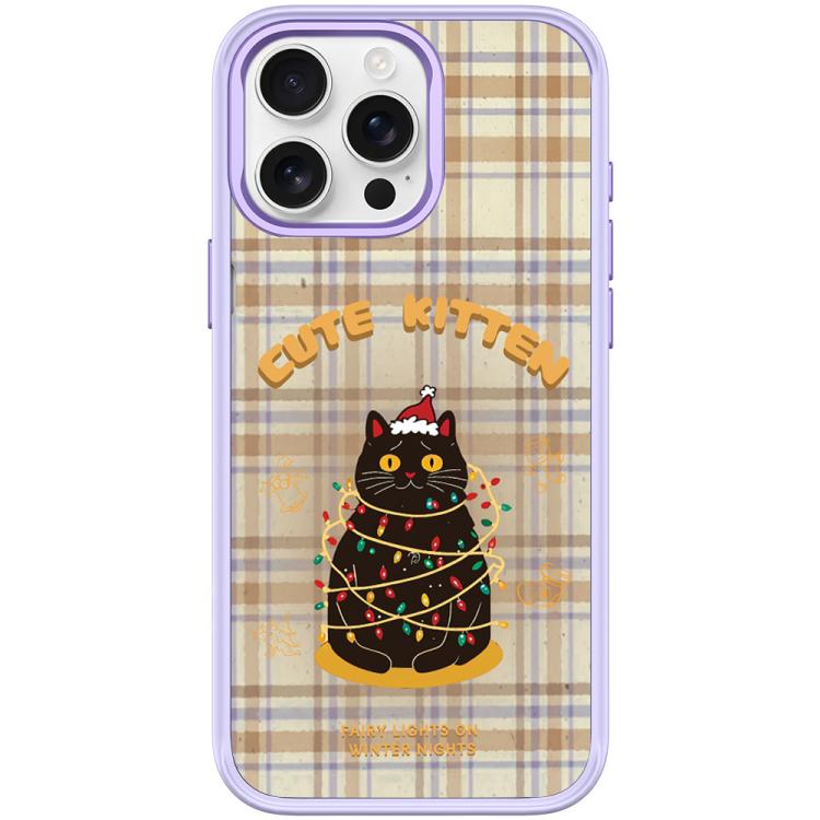 For iPhone 15 Pro Christmas Cat Pattern Magnetic Phone Case