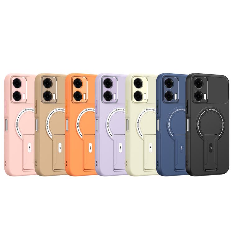 For Motorola Edge 50 Fusion Skin Feel MagSafe Phone Case with Holder