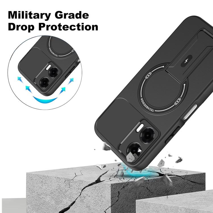 For Motorola Edge 50 Fusion Skin Feel MagSafe Phone Case with Holder