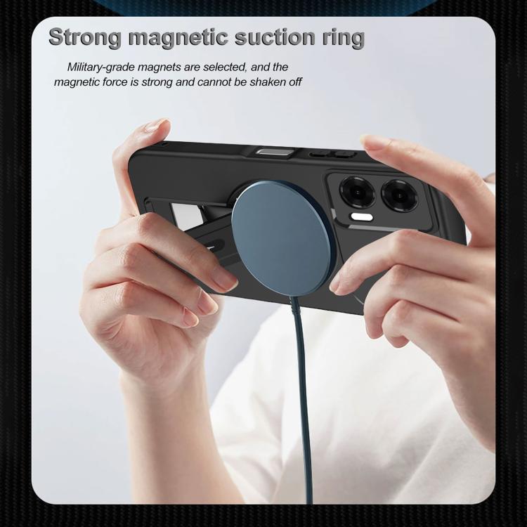 For Motorola Edge 50 Fusion Skin Feel MagSafe Phone Case with Holder