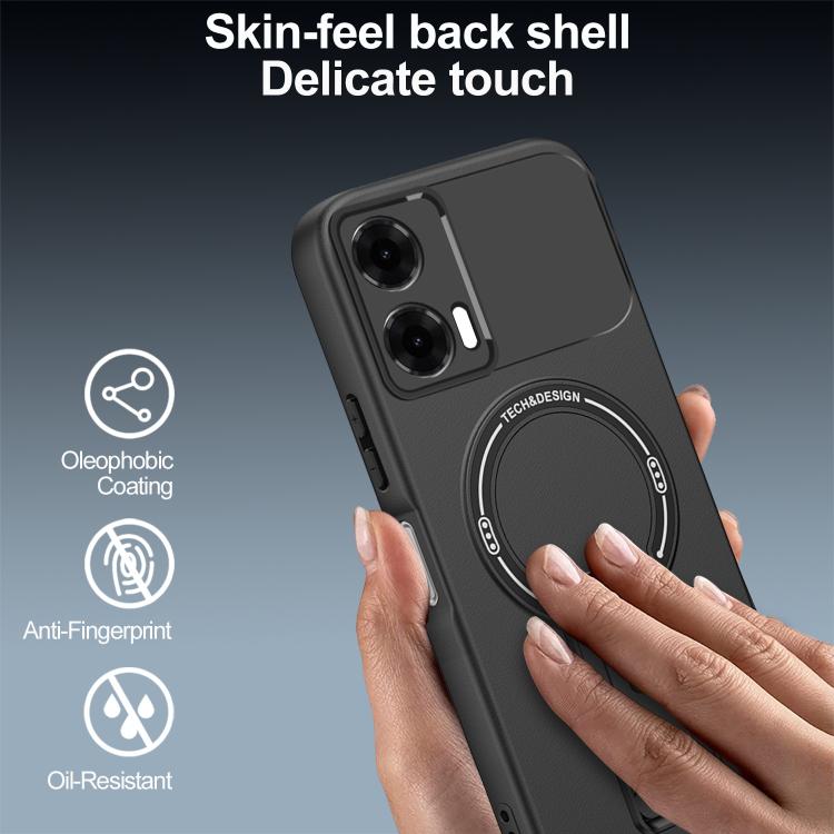 For Motorola Edge 50 Fusion Skin Feel MagSafe Phone Case with Holder
