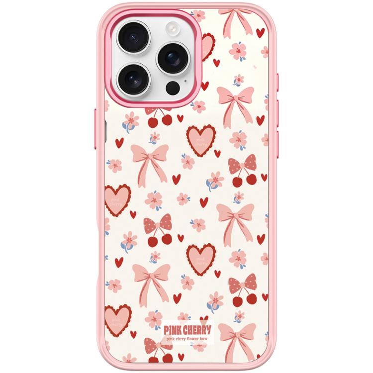 For iPhone 16 Pro Max Pink Lover Pattern Magnetic Phone Case