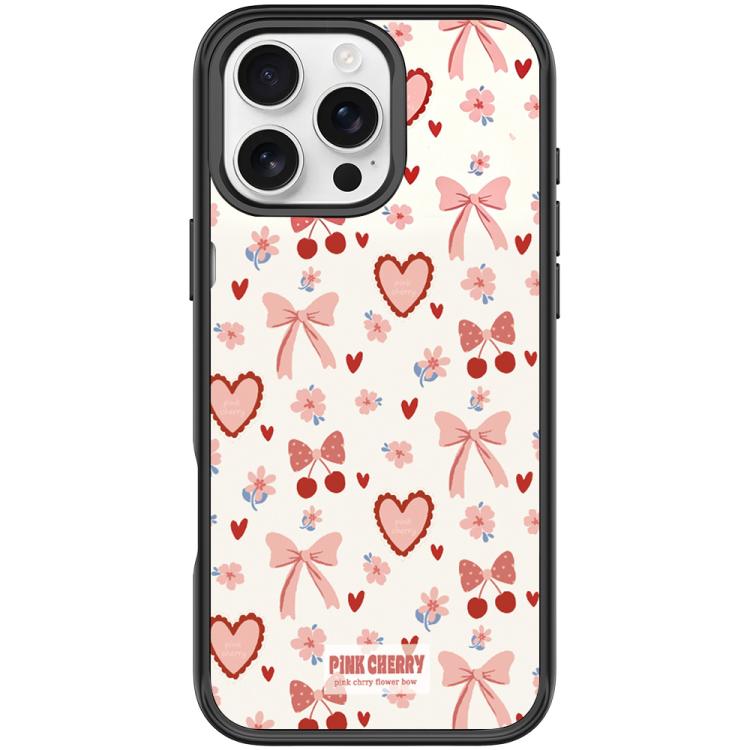 For iPhone 16 Pro Pink Lover Pattern Magnetic Phone Case