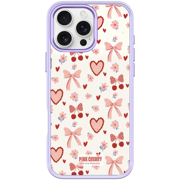 For iPhone 16 Pro Pink Lover Pattern Magnetic Phone Case