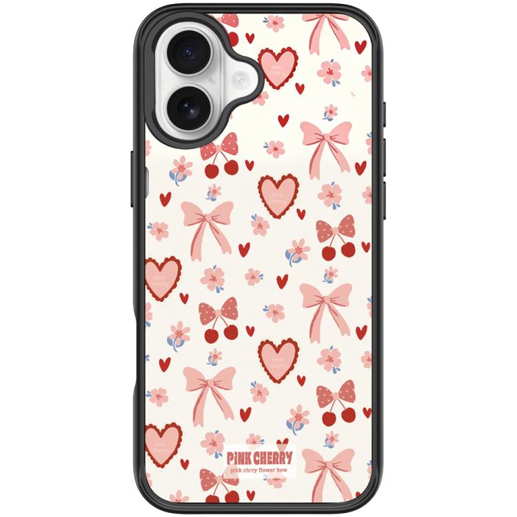 For iPhone 16 Plus Pink Lover Pattern Magnetic Phone Case