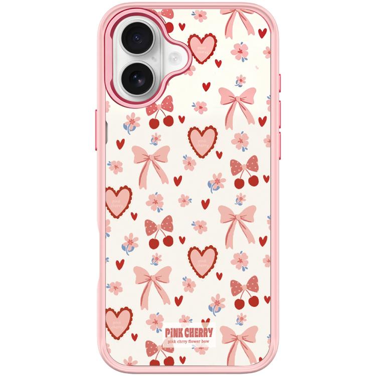 For iPhone 16 Plus Pink Lover Pattern Magnetic Phone Case