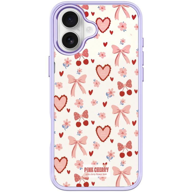 For iPhone 16 Plus Pink Lover Pattern Magnetic Phone Case