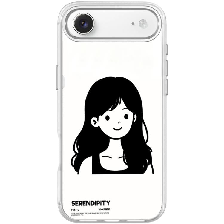 For iPhone Air Sketching Style Curly Haired Girl Pattern Magnetic Phone Case