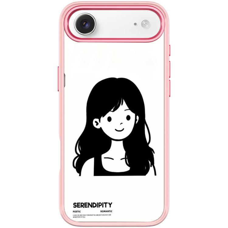 For iPhone Air Sketching Style Curly Haired Girl Pattern Magnetic Phone Case