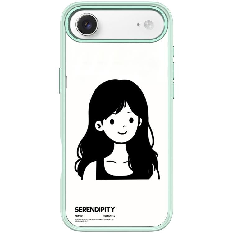 For iPhone Air Sketching Style Curly Haired Girl Pattern Magnetic Phone Case