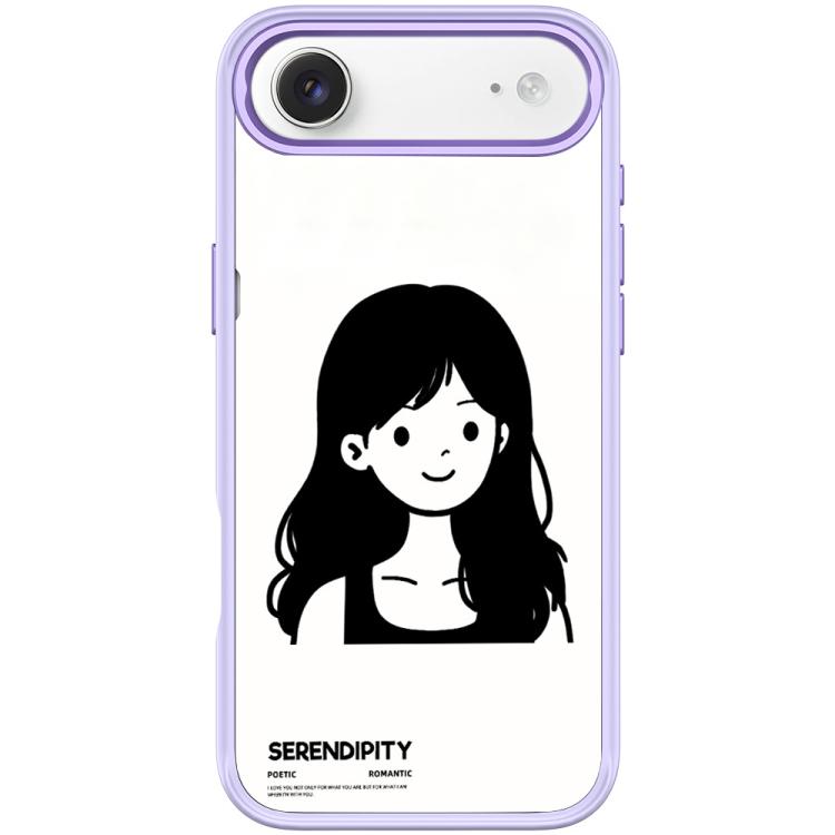 For iPhone Air Sketching Style Curly Haired Girl Pattern Magnetic Phone Case