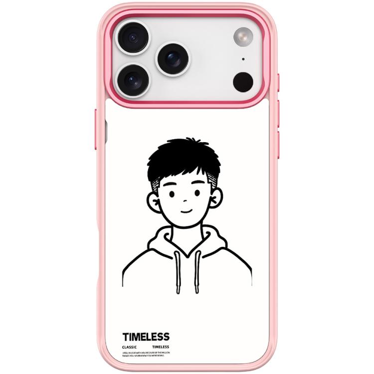 For iPhone 17 Pro Max Sketch Hooded Boy Pattern Magnetic Phone Case