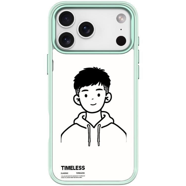 For iPhone 17 Pro Max Sketch Hooded Boy Pattern Magnetic Phone Case