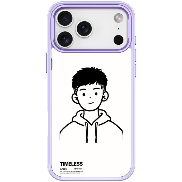 For iPhone 17 Pro Max Sketch Hooded Boy Pattern Magnetic Phone Case