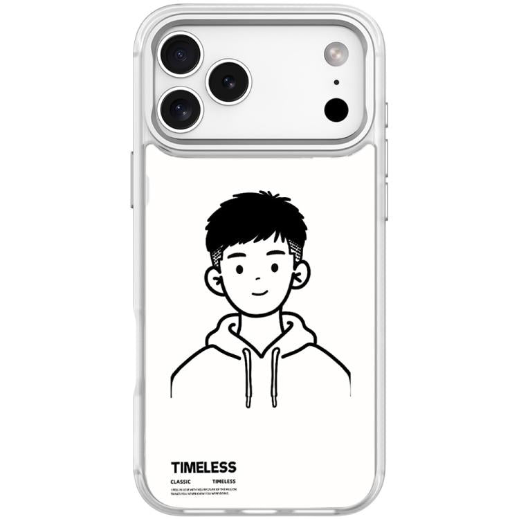 For iPhone 17 Pro Sketch Hooded Boy Pattern Magnetic Phone Case