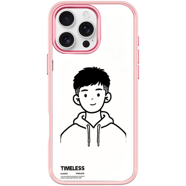 For iPhone 16 Pro Max Sketch Hooded Boy Pattern Magnetic Phone Case