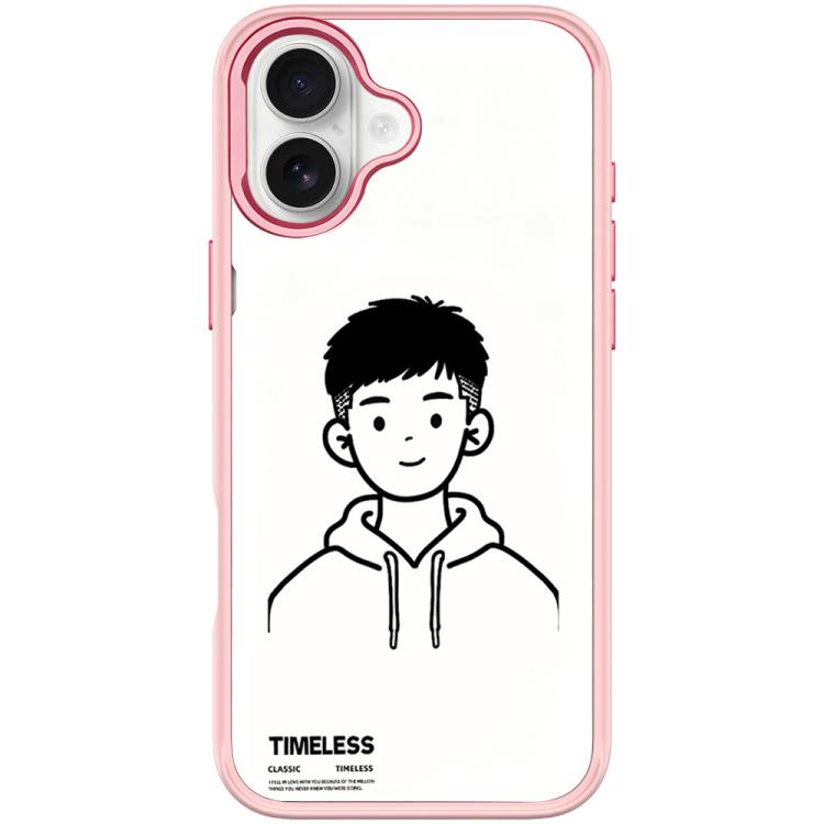 For iPhone 16 Plus Sketch Hooded Boy Pattern Magnetic Phone Case
