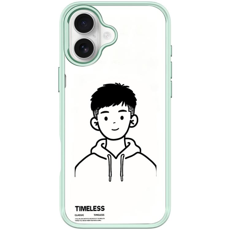 For iPhone 16 Sketch Hooded Boy Pattern Magnetic Phone Case