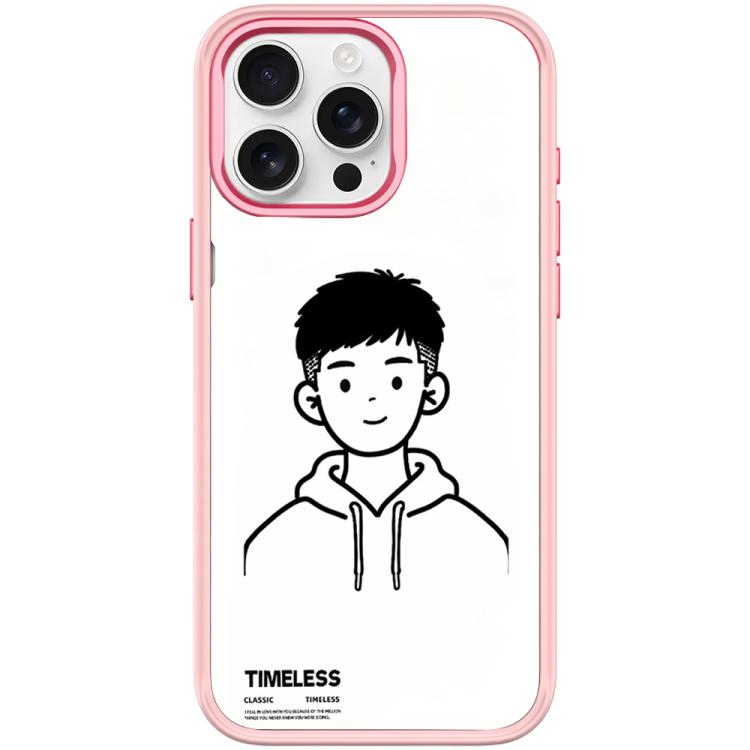 For iPhone 15 Pro Max Sketch Hooded Boy Pattern Magnetic Phone Case