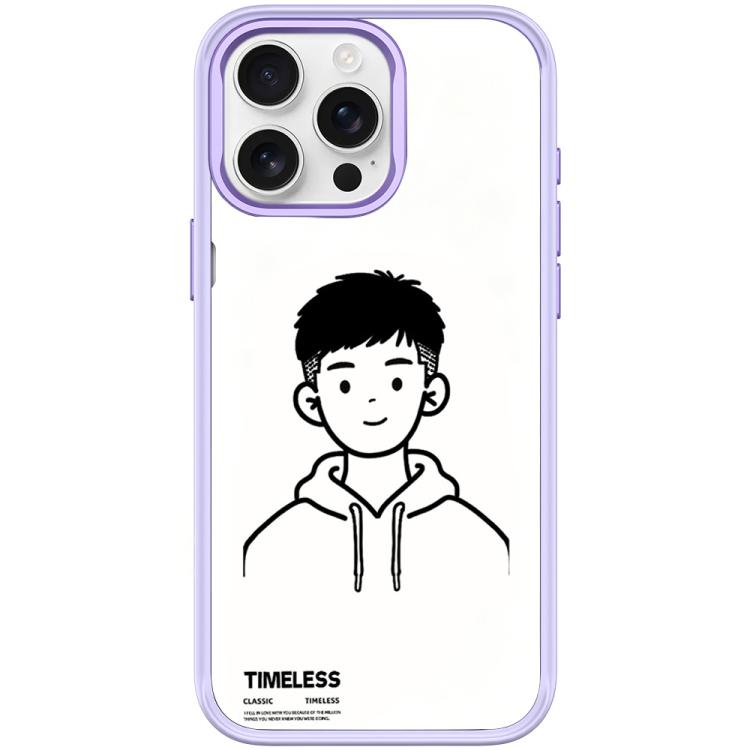 For iPhone 15 Pro Sketch Hooded Boy Pattern Magnetic Phone Case