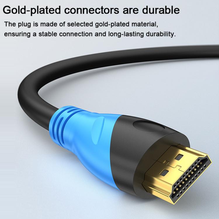 WG143 HDMI Cable 2.0 Version 4K/60HZ TV Data Connection Cable, Length:0.5m - Black Blue